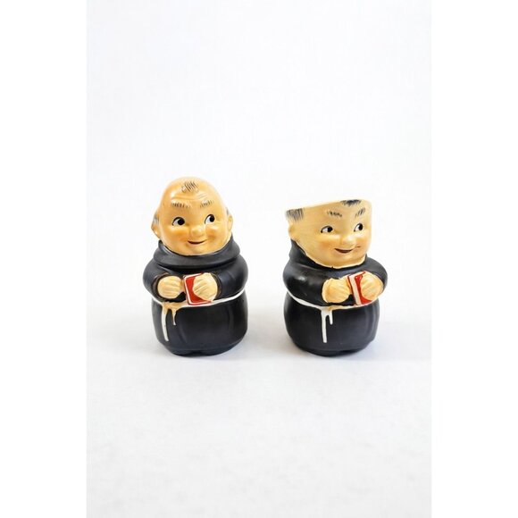 Apco Other - Creamer and Sugar Set Friar Tuck Monks Bowl Pitcher Porcelain Ceramic Apco Vinta